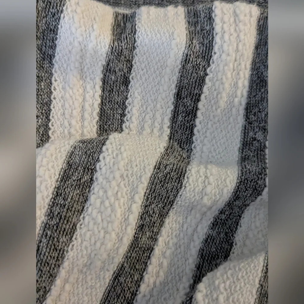 Hayden Los Angeles Cropped 3/4 Elastic Sleeve Striped Oversized Cotton Top S - Picture 6 of 8